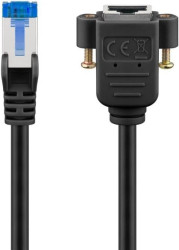 CAT 6A kabel przedłużającyS/FTP (PiMF), czarny - Długość kabla 0.5 m