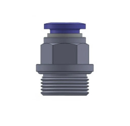 Złączka wtykowa prosta z gwintem metrycznym do węża fi 8 mm, M18x1,5 GZ, mosiądz niklowany