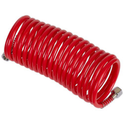 Sealey SA335 PE Coiled Air Hose 5m x &#xD8;5mm with 1/4&quot;BSP Unions