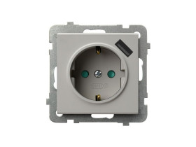 SONATA Gniazdo pojedyncze z uziemieniem schuko z przesłonami z ładowarką USB kaszmirowy GP-1RSPUSB/m/82 OSPEL