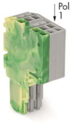 2-wire female connector, 3 pole, pitch 3.5 mm, straight, green-yellow/gray, 2020-203/000-037