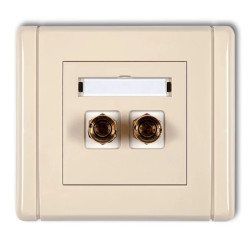 FLEXI Gniazdo głośnikowe pojedyncze (typu banan - czerwony i czarny, pozłacane, 4 mm2, do lutowania) beżowy 1FGG-3