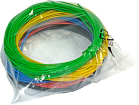 PVC-stranded wires kit, 5 colors á 5 meter, LiYv, 0.75 mm², 24 x 0.2 mm, black/red/blue/green/yellow, outer Ø 2 mm, BYB-5-92F529