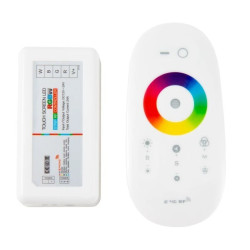 STEROWNIK LED RGBW RF 6A 72W Z BIAŁYM PILOTEM DOTYKOWYM EC79778
