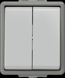 5TA4708 DELTA surface IP44, dark grey/light grey double toggle switch