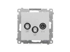 SIMON 55 Gniazdo antenowe SAT-SAT-RTV aluminium mat TASK2.01/143 KONTAKT SIMON