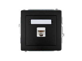 DECO Gniazdo komputerowe RJ45 kat.6 ekranowane 8-stykowy czarny mat 12DGK-5 KARLIK