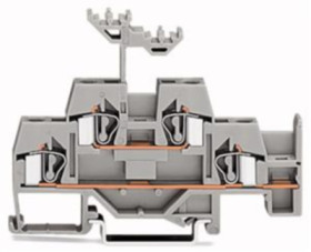 Feed-through/feed-through terminal block, spring-clamp connection, 0.08-4.0 mm², 2 pole, 26 A, 6 kV, gray, 281-620