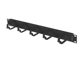 ORGANIZER KABLI 19 1U Z 5 METALOWYMI UCHWYTAMI TYP B CZARNY LANBERG AK-1701-B