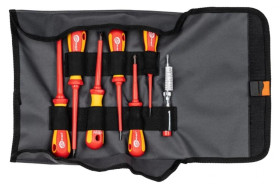 Zestaw wkrętaków + tester napięcia, w futerale WNZ2 /7szt./