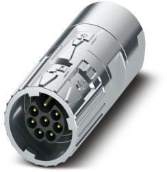 Plug, M17, 8 pole, crimp connection, ONECLICK quick locking system, straight, 1628985