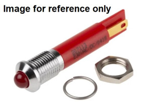 Lampka kontrolna do montażu panelowego 230V ac, czerwona 8mm LED Chrom RS PRO