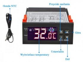 Elektroniczny regulator temperatury 230V AC; NTC