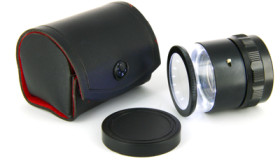 Loupe - 10X, 8 white LED, with mm scale