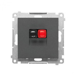 Simon 55 Gniazdo głośnikowe 1-krotne (moduł). Przekrój przewodów dla wejścia i wyjścia 2,5 mm2 Grafitowy mat TGL1.01/116