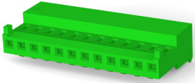 Socket housing, 12 pole, pitch 2.54 mm, angled, green, 4-643816-2