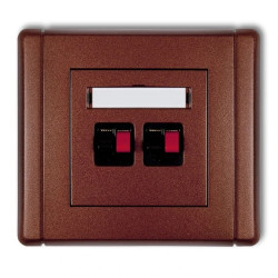 FLEXI Gniazdo głośnikowe podwójne brązowy metalik 9FGG-2