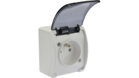 Gniazdo Hermetyczne Pojedyncze 2P+Z Natynkowe Ip44 Białe / Przezroczyste...