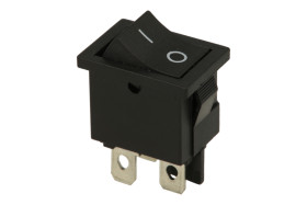Przełącznik; klawiszowy (kołyskowy); FL3-KCD1-104; ON-ON; 1 tor; czarny; bez podświetlenia; bistabilny; konektory 4,8x0,8mm; 13x