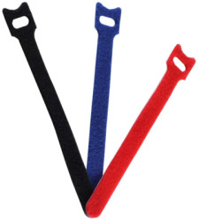 Cable tie assortment, releasable, PA/polyester, (L x W) 145 x 11 mm, black/blue/red, BS18-10001