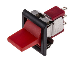 Przełącznik kołyskowy (Wł.)-wył.-(wł.) Nie 5 A SPDT Czerwony RS PRO