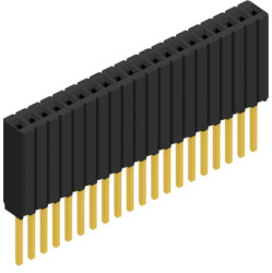 Socket header, 20 pole, pitch 1.27 mm, straight, 10027470