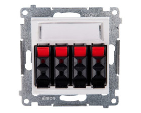 Simon 54 Gniazdo głośnikowe poczwórne białe DGL34.01/11