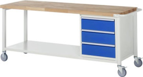 Stół Warsztatowy, Mobilny RAU 05 8157A6-207B4S.11, (S x W x G) 2000 x 880 x 700 mm