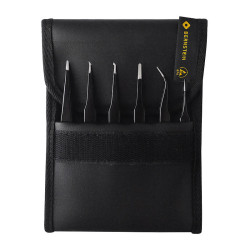 Zestaw pęset dł. całkowita 110 mm, 120 mm, 130 mm Bernstein antymagnetyczna ESD Stal nierdzewna