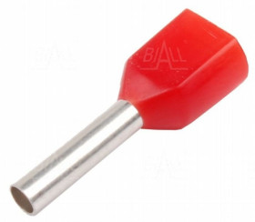 Tulejka kablowa izolowana 1,0x8 - CZERWONA (100szt)