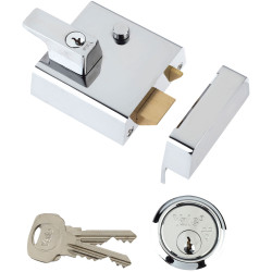 Yale Locks P2 Double Security Nightlatch 40mm Backset Chrome Finish Visi