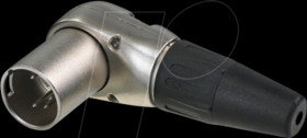RC5MR XLR cable plug 5-pole angled, nickel-plated housing