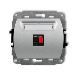 TREND Gniazdo głośnikowe pojedyncze srebrny metalik 7GG-1