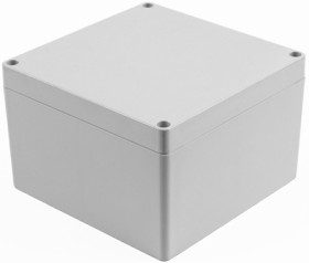 PC enclosure, (L x W x H) 140 x 140 x 90 mm, light gray (RAL 7035), IP68, 1554QA2GY