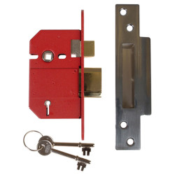 UNION StrongBOLT 2200S BS 5 Lever Mortice Sashlock Satin Chrome 68mm Box