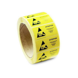 Antistat 055-0003 ESD Labels 1000 pcs Yellow Self-Adhesive 76x38 mm