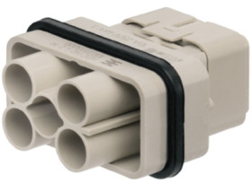 Pin contact insert, HQ, 6 pole, unequipped, crimp connection, 1003170000