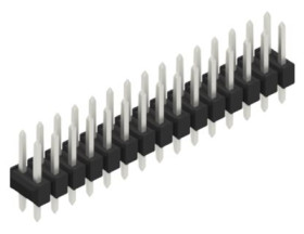 Pin header, 30 pole, pitch 2.54 mm, straight, black, 10055061