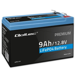 Qoltec Akumulator LiFePO4 Litowo-Żelazowo-Fosforanowy 12.8V 9Ah 115.2Wh BMS