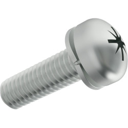 Combination screw, PZ cross slot, M3, Ø 6 mm, 8 mm, steel, galvanized, ISO 7045, 081.58.332