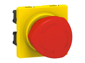 MOSAIC Wyłącznik bezpieczeństwa obrotowy (grzybek) żółto-czerwony 076602 LEGRAND