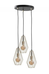 Lampa wisząca loftowa 3x E27 GEO GOLD