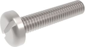 Flat head screw, slotted, M3, 6 mm, stainless steel, according to DIN 85/ISO 1580, BYB-3-14H700