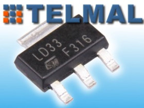 Stabilizator stały LM1117 SOT223 1A 3,3V