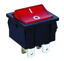 PRZEŁĄCZNIK KLAWISZOWY MIRS201-4C3R 6A 250V (10A 125V) DPST 4PIN CZERWONE PODŚWIETLENIE (PRZEL-MIRS201-4C3R)