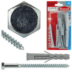 Kołek rozporowy z łbem sześciokąt. 12x80 /opakowanie 4szt./
