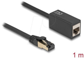 87105 Patch cable extension, Cat.8.1, S/FTP, black, 1 m