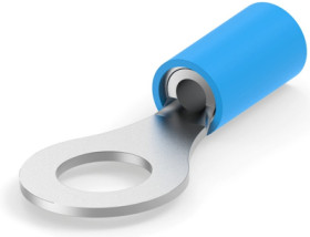 Insulated ring cable lug, 1.25-2.0 mm², AWG 16 to 14, 9.53 mm, blue, 320564