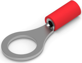 Insulated ring cable lug, 0.26-1.65 mm², AWG 22 to 16, 8.33 mm, M8, red, 34151