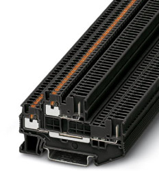 Double level terminal, push-in connection, 0.14-1.5 mm², 4 pole, 16 A, 6 kV, black, 3212444